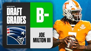 2024 NFL Draft Grades Patriots select Joe Milton III No 193 Overall  CBS Sports [upl. by Kera]