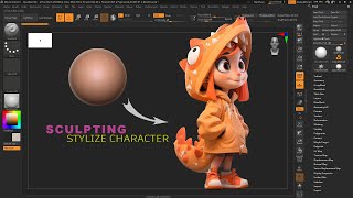 A quotCutequot Surprise  Zbrush Character Sculpting [upl. by Llertniuq]