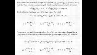 Canonical transformations and generating functions [upl. by Erena]