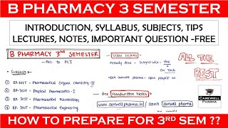 B Pharmacy 3rd Semester  Introduction Syllabus subjects tips Lectures Notes Imp Ques etc [upl. by Dann868]