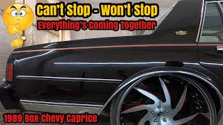 How To Vinyl Pinstripe amp Install Body Molding On A Car amp Wheels BOX CHEVY CAPRICE Pinstriping Rims [upl. by Animas]