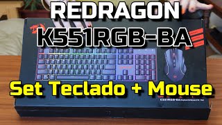 Redragon K551rgbba Pack 2 en 1 Teclado y Mouse Gamer PrecioCalidad Set MITRA K551  GRIFFIN M607 [upl. by Hanforrd922]