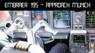 Embraer 195 Lufthansa CityLine  cockpit landing Munich Airport [upl. by Britta]