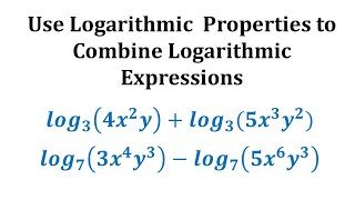 Ex Combine a Sum and Difference of Two Logarithms [upl. by Norit]