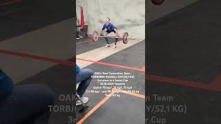 Only 14 y old Torbjørn Russell clean and jerks a new PR 91 kg 26102024 [upl. by Hung]