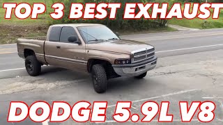 Top 3 BEST EXHAUST Set Ups for DODGE RAM 59L MAGNUM V8 [upl. by Orag]