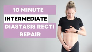 Diastasis Recti Repair Workout  INTERMEDIATE  heal  strengthen your core postpartum [upl. by Aicercul]