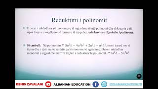 8 02 048 Java e dymbëdhjetë Matematikë polinomet reduktimi i polinomeve [upl. by Annairol]