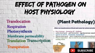 Plant pathology lecture 2 Effect of pathogens on host physiology notes Post penetration stage [upl. by Deland]