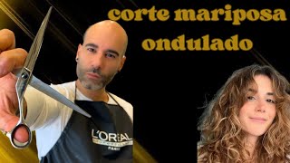 Corte mariposa 🦋 en cabello ondulado [upl. by Oivlis]