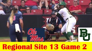 Ole Miss vs Baylor Softball Highlights 2024 NCAA Regional Site 13 Game 2 [upl. by Ynafetse]