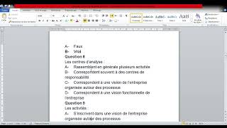 Comptabilité analytique dexploitation  la méthode ABC QCM [upl. by Aras104]