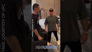 Max Holloway and Alexander Volkanovski have a respectful interaction at UFC 308 hotel 🤝 [upl. by Rapp]