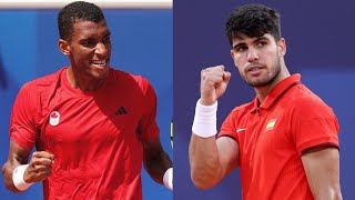 Carlos Alcaraz vs Felix AugerAliassime Paris Olympics 2024  Semifinal [upl. by Arenahs]