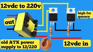 using old SMPS transformer  inverter 12v to 220v no ic amartechnology [upl. by Acirtap]