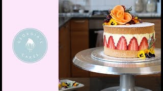 How To Make A Fraisier Cake  Georgias Cakes [upl. by Reidid608]