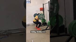 160kg 353lbs tripple 3rm 10kg 22lbs [upl. by Derian]