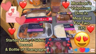 Morrison’s Valentines Dine in Meal Deal for Two £15 Food Review [upl. by Casilda]