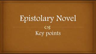 Epistolary Novel Key points in TAMIL [upl. by Bergin]