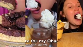 MUKBANGERS SALTED CARAMEL YULIIA CURIE KIM AND LIZ ASMR  ASMR SWEET DELIGHT COMPILATION 😊 [upl. by Atillertse849]