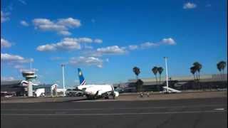 Air Namibia Airbus A319 landing  Windhoeks Hosea Kutako International Airport [upl. by Novad]