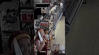 Knifewielding robber scared off by shop employee with bigger knife in Argentina [upl. by Inaoj6]