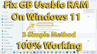 How to Fix GB Usable RAM Problem on Windows 11  3 Simple Method 2024 [upl. by Drofnil130]