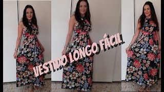 Aprenda a costurar Vestido Longo Facil Sem Modelagem [upl. by Atile454]