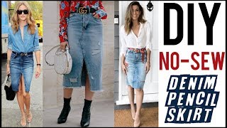 DIY How To Make a Denim Pencil Skirt  NOSEW  by Orly Shani [upl. by Harriot]