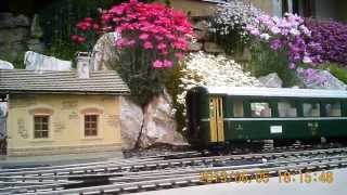 LGB Gartenbahn RhB Ge 44 II 612 Thusis mit Personenwagen [upl. by Aicillyhp422]