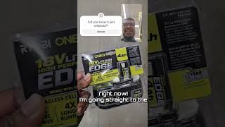 I have the FIRST RYOBI High Performance Edge Battery ryobideal homedepot newproduct newtools [upl. by Lleruj858]