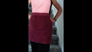 HAND TOWEL APRON make an easy upcycled repurposed garment Sewing project sewing for beginners [upl. by Dachi854]