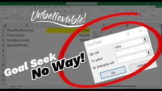 From Guesswork to Precision Mastering Excel Goal Seek in just 5 minutes [upl. by Elleynad]