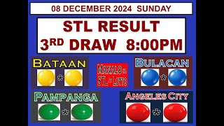 STL 3RD Draw 8PM Result STL Bataan Bulacan Pampanga Angeles 08 December 2024 SUNDAY [upl. by Jeffy]