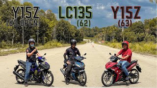 Y15z 63open vs Lc135 62 vs Y15z 63 Drag race  Battle of Yamaha  S2 episode 12 [upl. by Nevyar209]