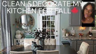 NEW 🍂VINTAGE GLAM COZY FALL CLEAN AND DECORATE WITH ME  KITCHEN  DINNING REFRESH🍁 [upl. by Yralam]