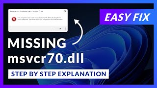 msvcr70dll Error Windows 11  2x FIX  2023 [upl. by Wendalyn]