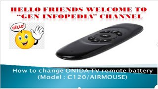 How to replace ONIDA TV C120 airmouse remote battery2020 TamilGeninfopedia [upl. by Aric547]