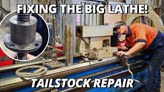 Kurtis BROKE The Big Lathe  Repairing the Tailstock  Machining amp Threading [upl. by Gran301]