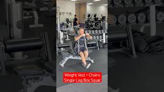 Weight Vest  Chains SingleLeg Box Squats [upl. by Eerehs]