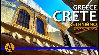 Greece Crete Rethymno  Fortezza Castle  Old Town Streets  Walking Tour [upl. by Pennie]