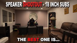 SPEAKER SHOOTOUT Mackie DRM 18 vs JBL SRX 818 amp QSC KS118 [upl. by Etteroma]