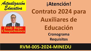 Contrato de auxiliares de educación 2024 [upl. by Albert]