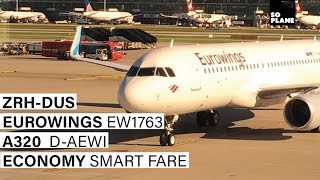 TRIP REPORT  Eurowings  A320  Zürich  Düsseldorf  Full Flight [upl. by Emsmus]