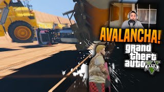 GTA V DEATH RUN LA GRAN AVALANCHA DE COCHES ME TROPIEZO Y ME MUERO CUIDADO CON EL TROLL xFaRgAnx [upl. by Aloin]