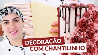 BOLO CHANTILINHO COM ESPATULA E BICO DE CONFEITAR COM MARI JAVAREZ E MIX  LOJA SANTO ANTONIO [upl. by Peih]