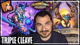 TRIPLE CLEAVE BREAKS IT ALL  Hearthstone Battlegrounds [upl. by Bronder]