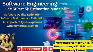 Lec 6Part 5 Software Quality and Maintenance Estimation Models explained with numerical example [upl. by Donielle]