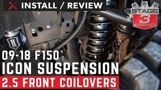 20092018 F150 ICON 25 VS Remote Reservoir Front Coilovers Install and Review [upl. by Dulcinea8]