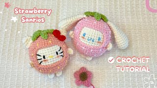 🍓 Strawberry Sanrio  Crochet Tutorial  Step by Step Amigurumi tutorial [upl. by Jacky]